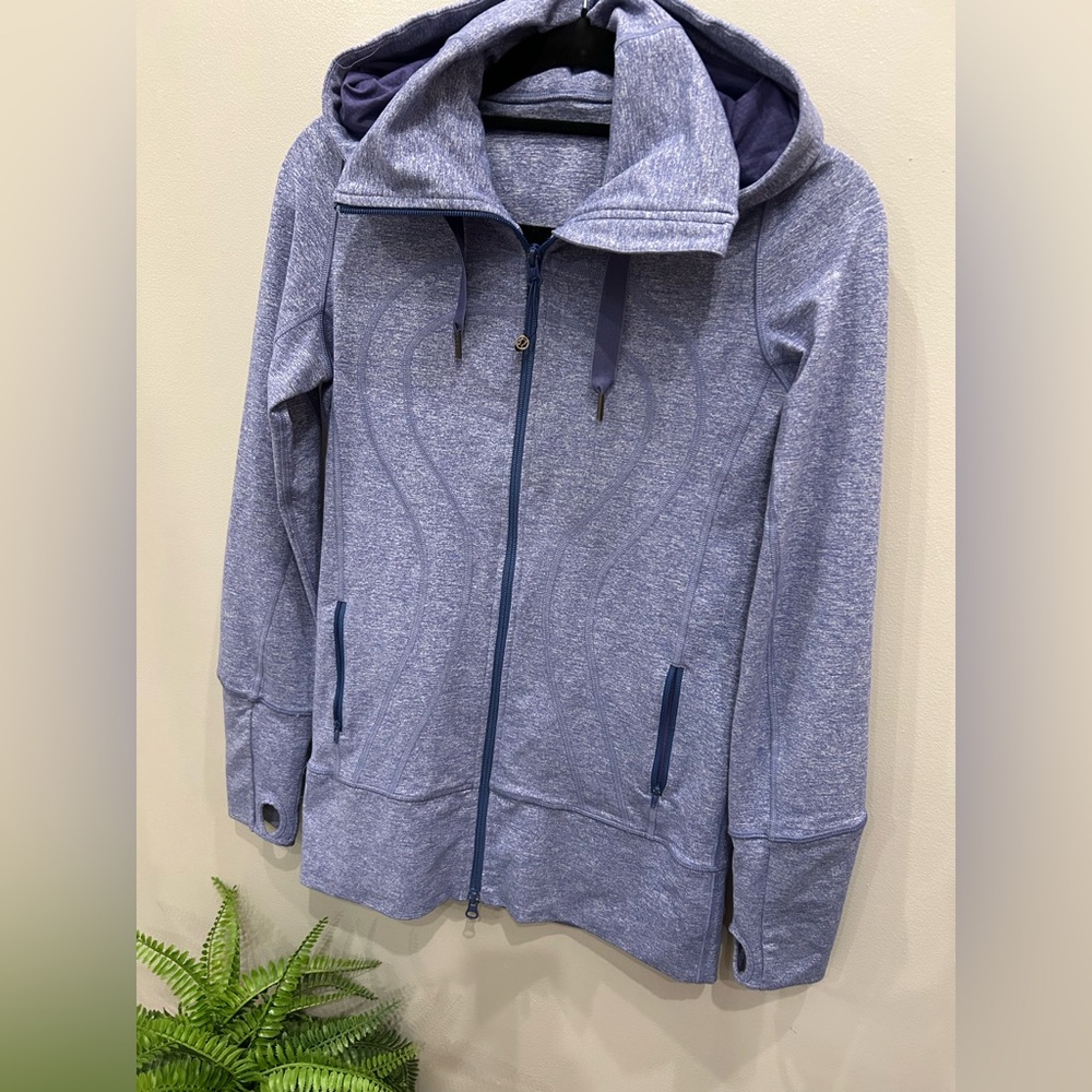 LIKE NEW Lululemon Stride Jacket Hooded Full Zip Heathered Royalty Small Size 6